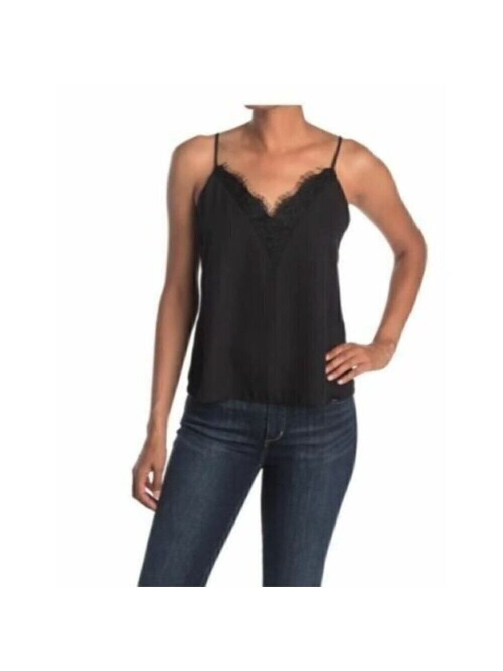 ABOUND Womens Lace Trim BNWOT Black Camisole Tank Lined